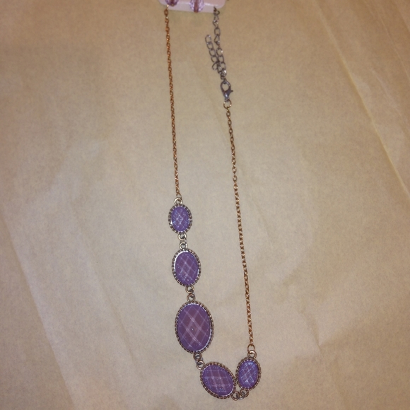 Yellow Gold Necklace, Purple Gold Necklace - Picture 5 of 6